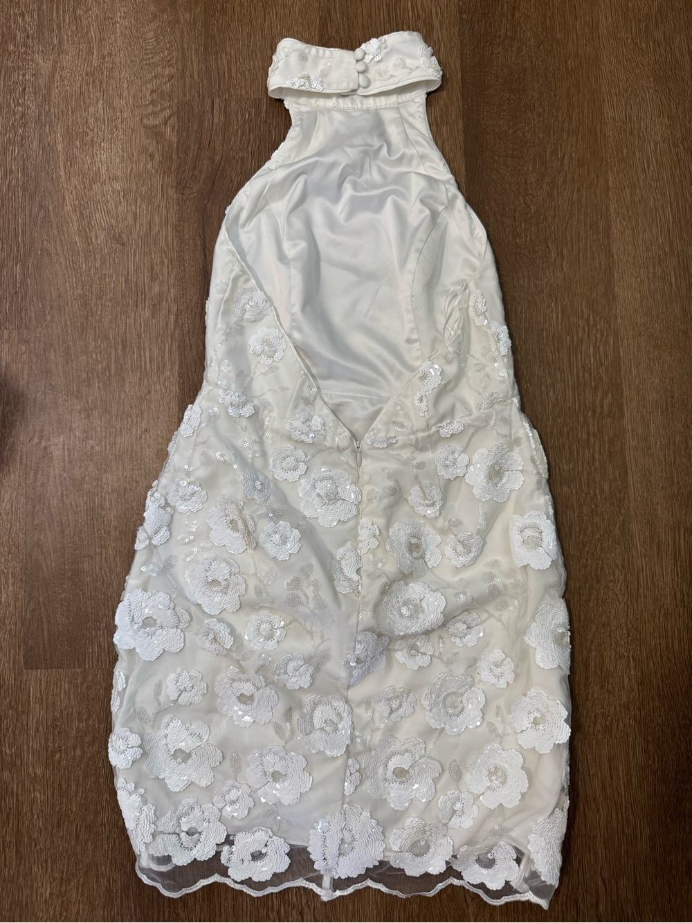 Milly Floral Cascading Sequins Dress Formal Bridal Size 2